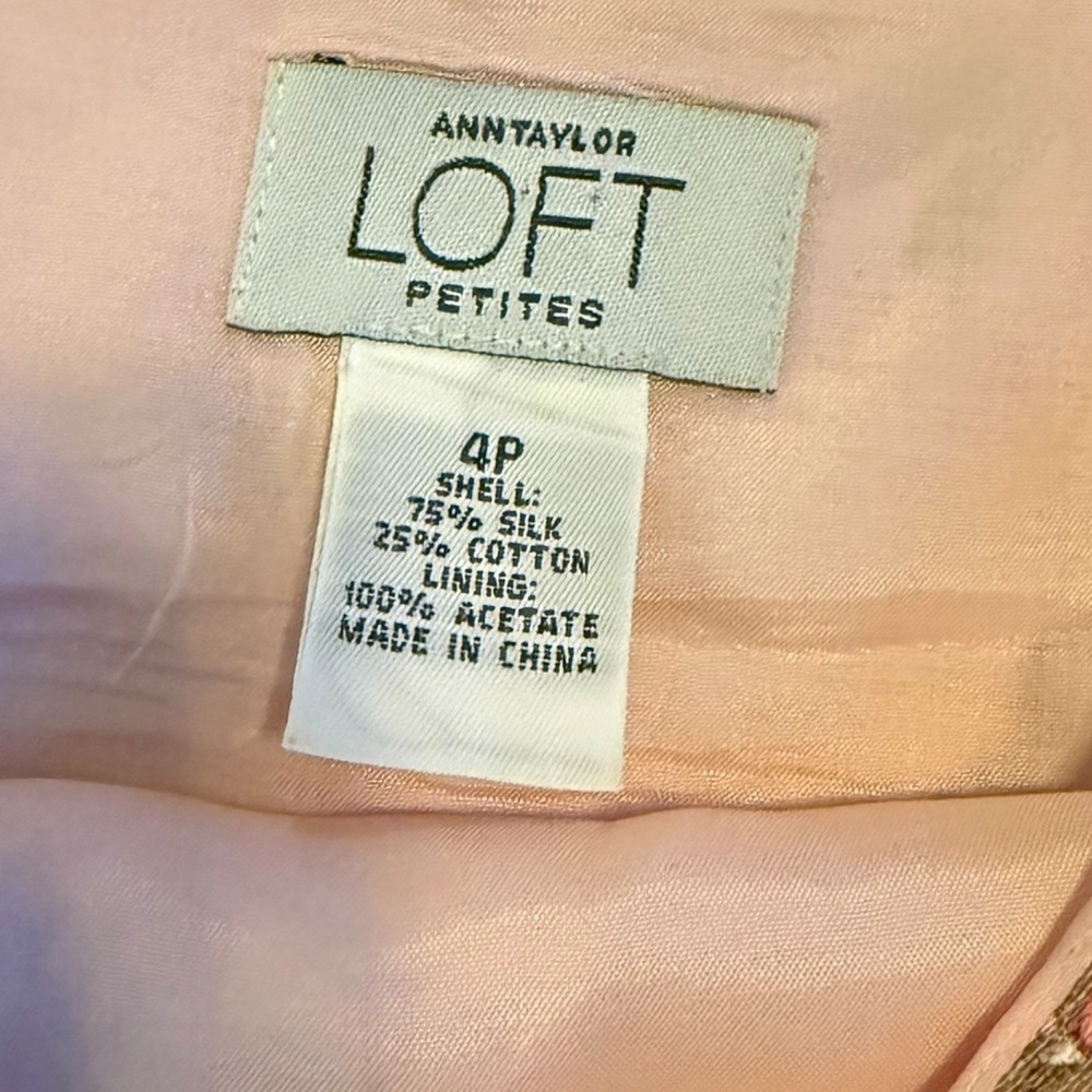 Ann Taylor Loft Y2K Silk Blend Flounce Hem Skirt 4P Coquette Floral Pink Cottage - Picture 2 of 6
